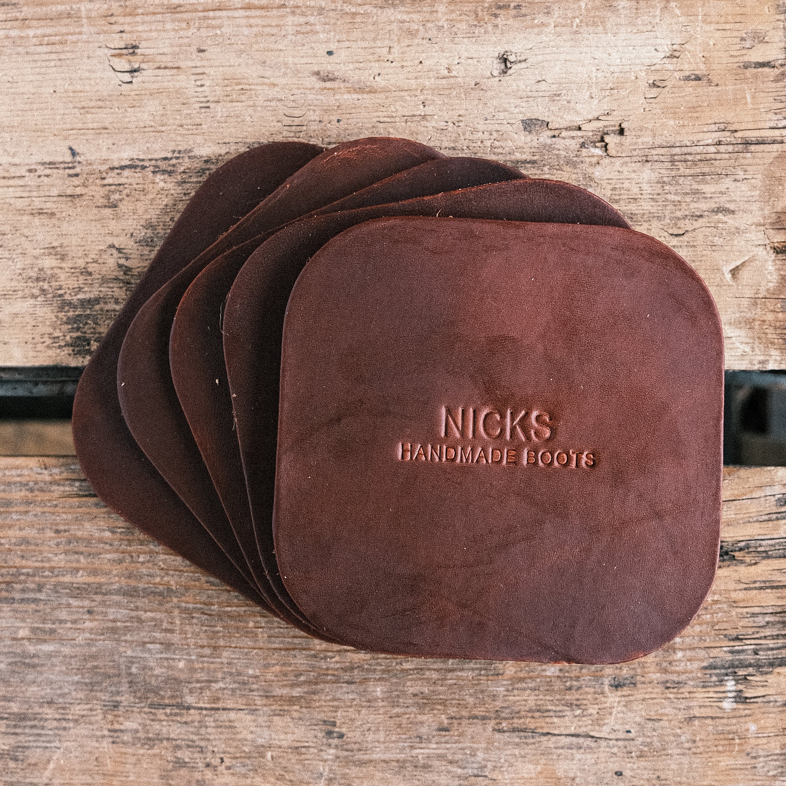 Wickett & Craig Heavy Duty Belt Leather Coasters (12–15oz, 5 Pack) - Image 19