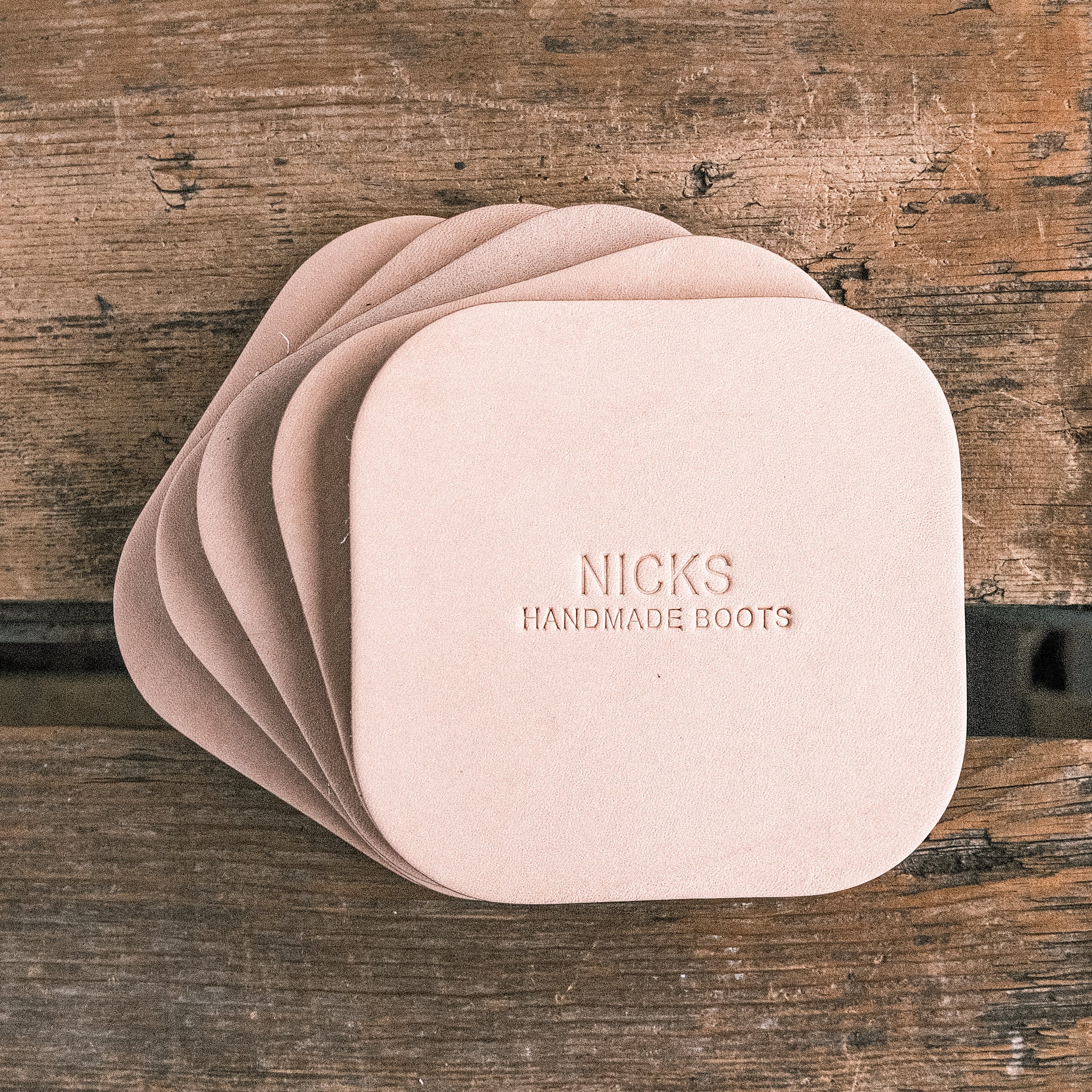 Wickett & Craig Heavy Duty Belt Leather Coasters (12–15oz, 5 Pack) - Image 9